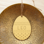 load image into gallery viewer, custom wooden egg easter basket name tag
