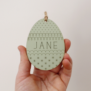 custom wooden egg easter basket name tag