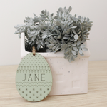 load image into gallery viewer, custom wooden egg easter basket name tag
