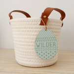 load image into gallery viewer, custom wooden egg easter basket name tag
