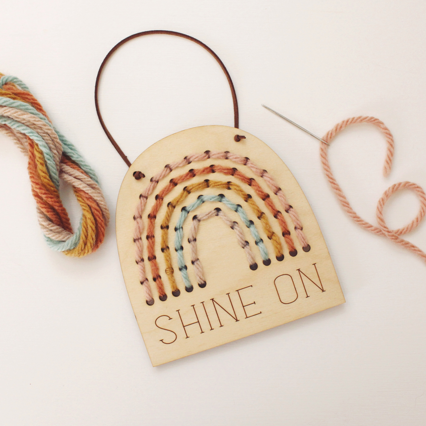 rainbow positivity garland diy stitching kit