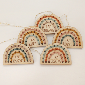 rainbow positivity garland diy stitching kit