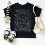 load image into gallery viewer, toddler tee, find joy in the wild places, black
