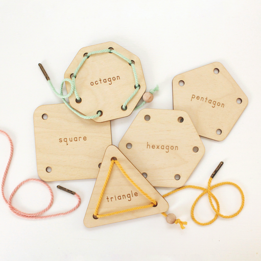 geometric shapes lacing set