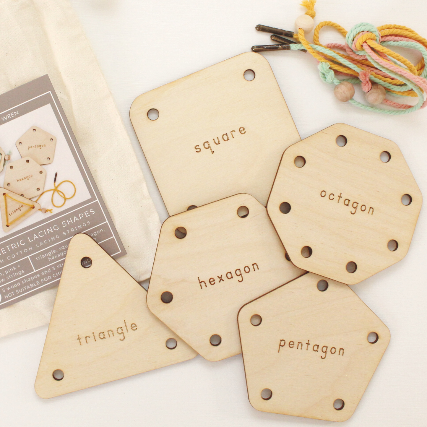 geometric shapes lacing set
