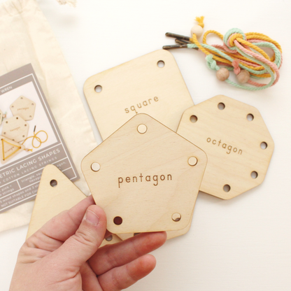 geometric shapes lacing set