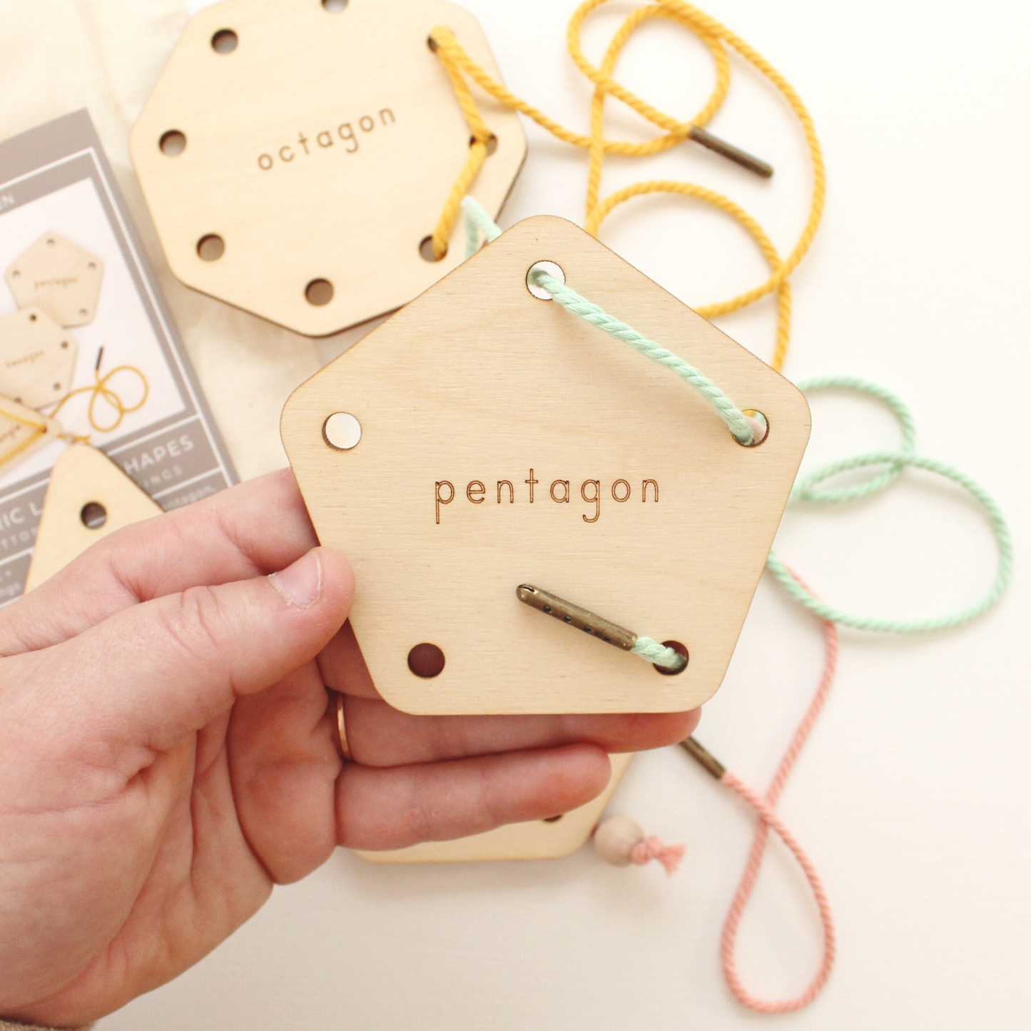 geometric shapes lacing set