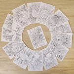 load image into gallery viewer, set of 14 woodland animal coloring postcards
